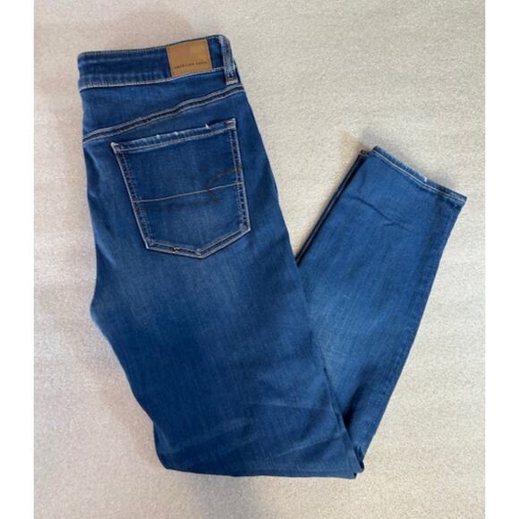 American Eagle Jeggings Women's Size 12 Hi-Rise Jegging Blue Super Stretch - Picture 6 of 8